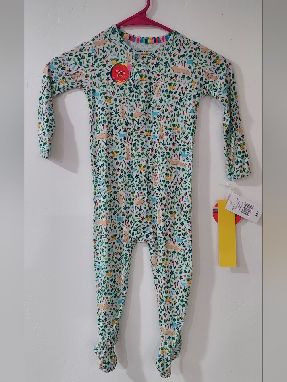 Magnetic Me Green Woodland Rabbit Print Footed One-Piece